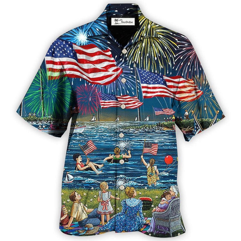 Hawaiian Shirt / Adults / S America Independence Day Fun Day - Hawaiian Shirt 