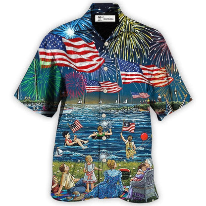 Hawaiian Shirt / Adults / S America Independence Day Fun Day - Hawaiian Shirt 