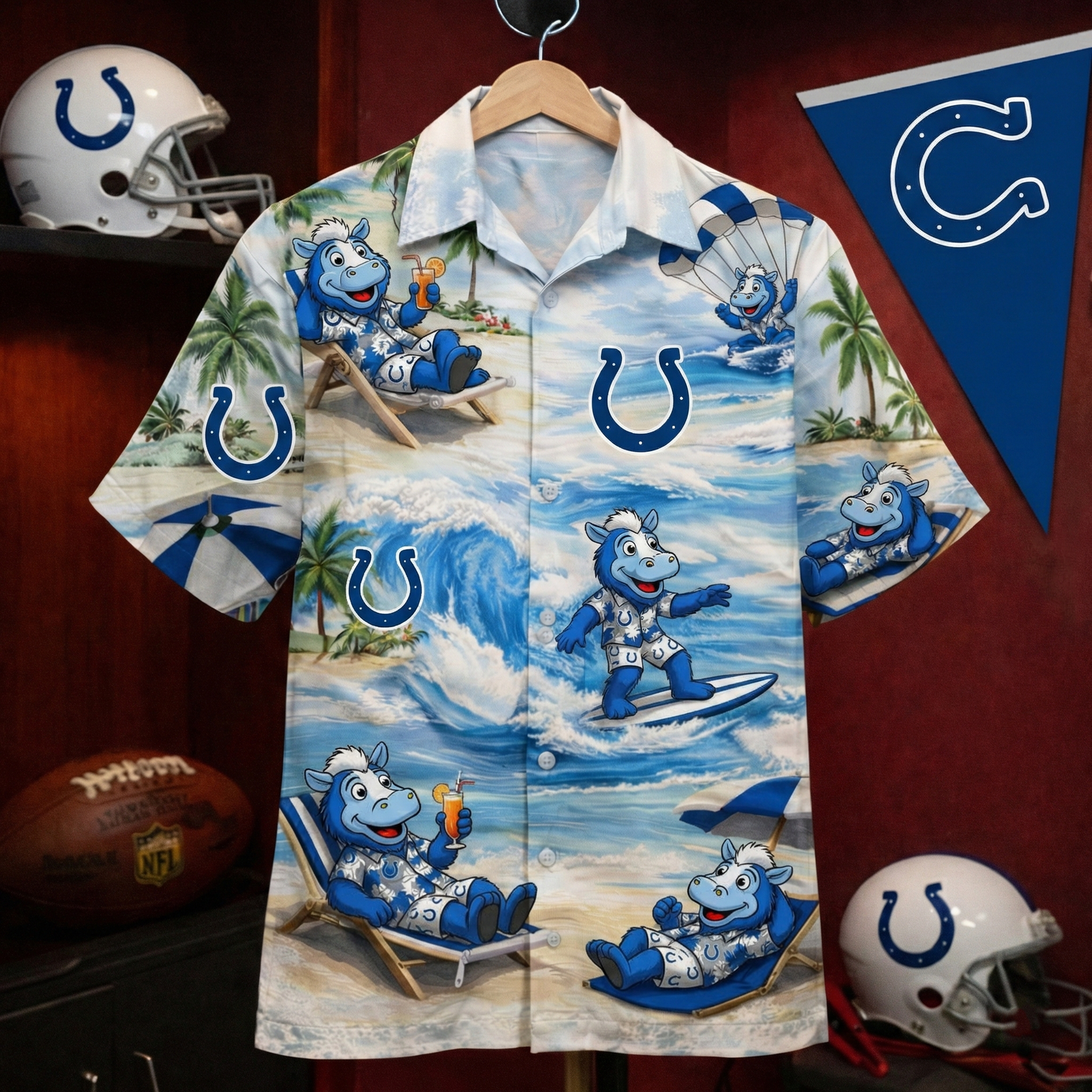 Camisa Hawaiana Unisex IC Football Mascot Beach Viber para Hombre y Mujer