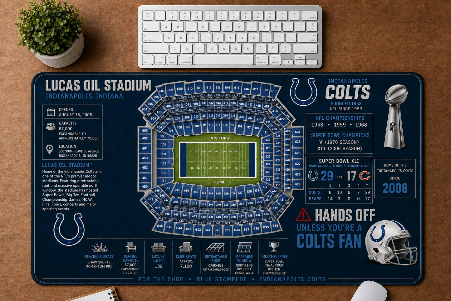 All Football Stadium Schematic Desk Mat Mouse Pad Plus Size - 5to9vibe
