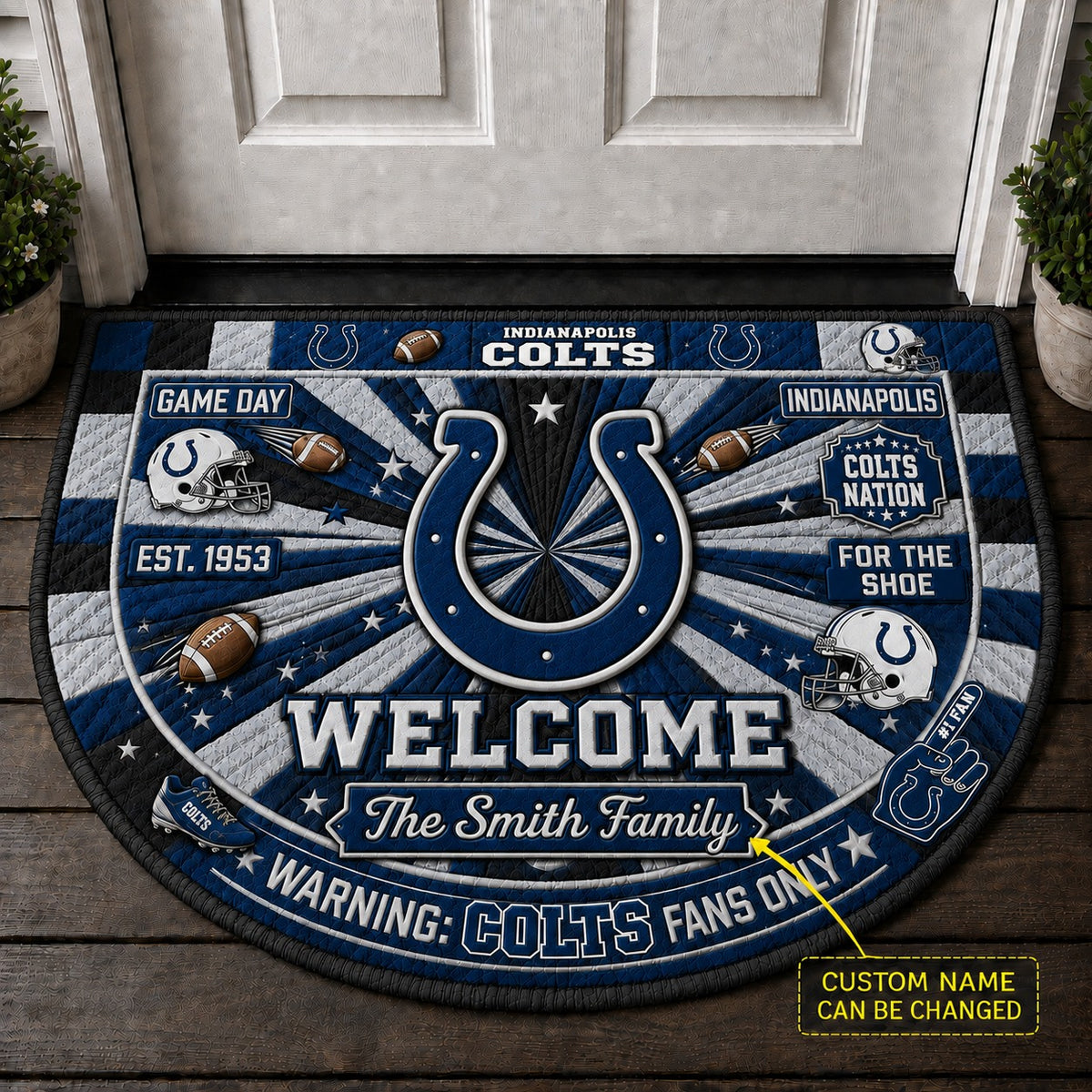 Official-Inspired Football Fan Custom Premium Welcome Mat – Personalized Doormat
