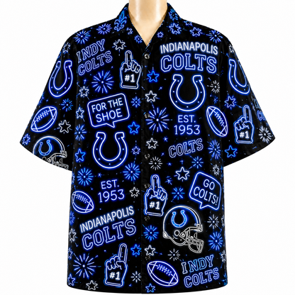 All Football Teams Neon Vibe Summer Button-Up Unisex Hawaiian Shirt For Men and Women