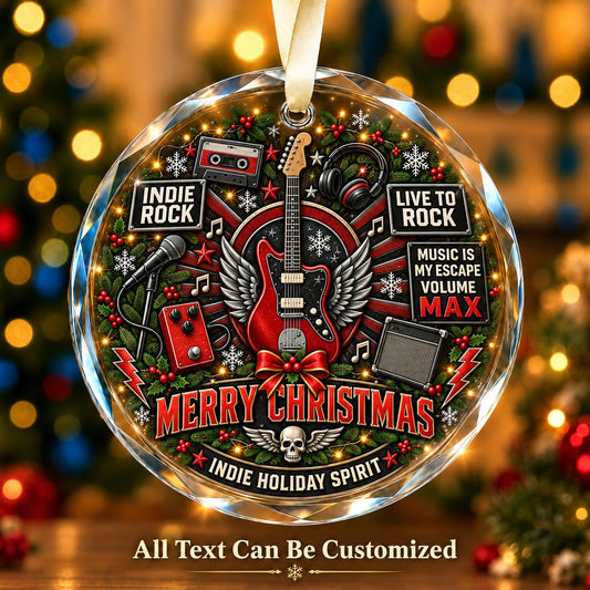 Indie Rock Personalized Glass Ornament | 5To9Vibe