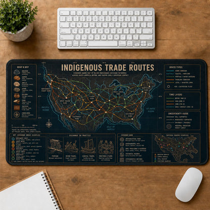 Indigenous Trade Routes Cultural Heritage Visual Guide Desk Mat | 5To9Vibe