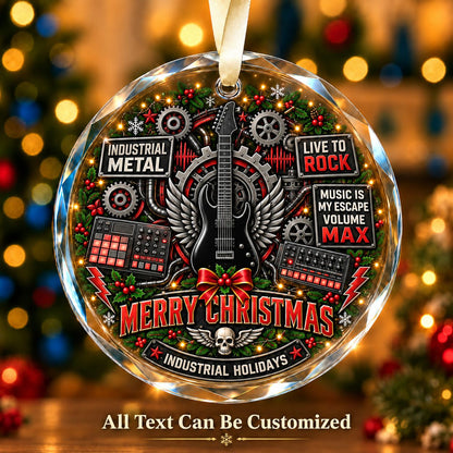 Industrial Metal Personalized Glass Ornament | 5To9Vibe