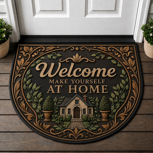 Welcome Make Yourself At Home Doormat - Industrial Classic Rustic Welcome Mat - 5to9vibe