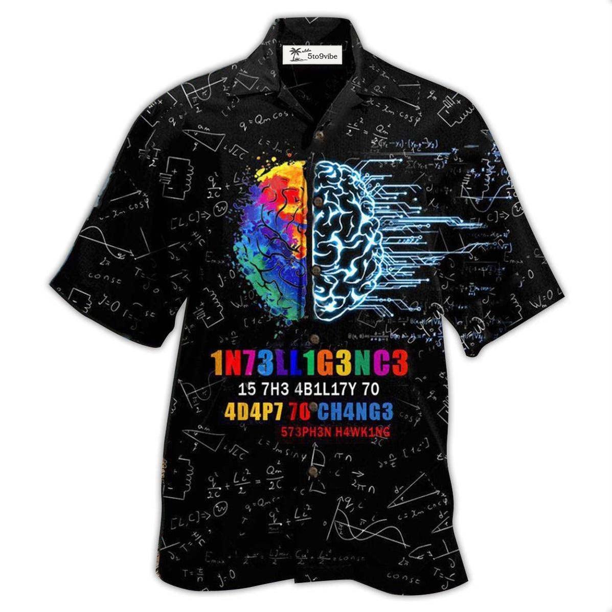 Hawaiian Shirt / Adults / S Intelligence Funny Black Style - Hawaiian Shirt 