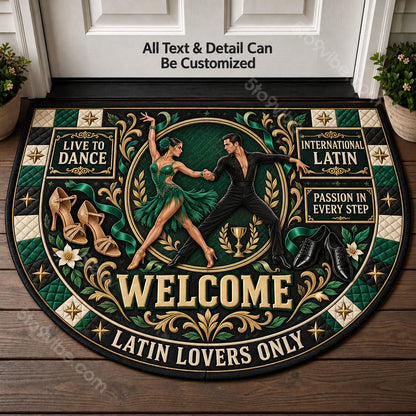 International Latin Personalized Half Round Mat | 5To9Vibe