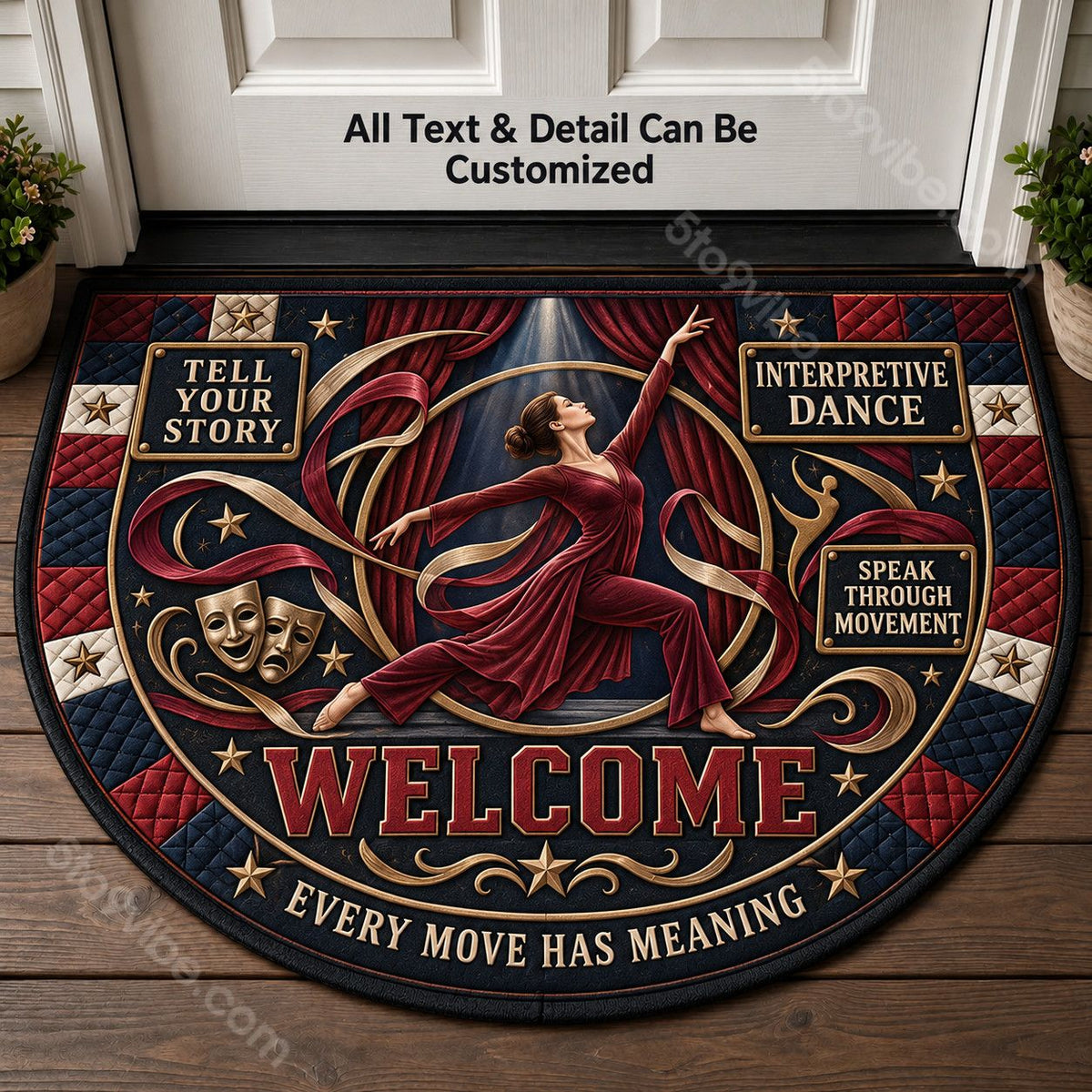 Interpretive Dance Personalized Half Round Mat | 5To9Vibe