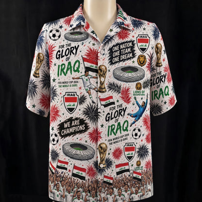 Camisa hawaiana unisex abotonada de fútbol Campeón de la Copa Mundial de todos los equipos para hombres y mujeres