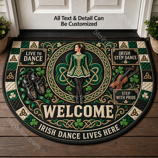 Irish Step Dance Personalized Half Round Mat | 5To9Vibe