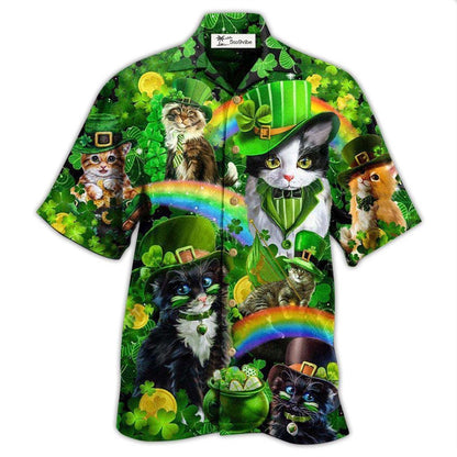 Hawaiian Shirt / Adults / S Irish Cat Shamrocks Irish Saint Patricks Day - Hawaiian Shirt 