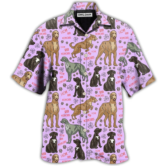 Hawaiian Shirt / Adults / S Irish Wolfhound Dog So Cute Pink Style - Hawaiian Shirt 