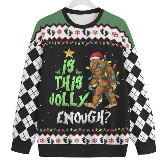 Is This Jolly Enough Bigfoot Big And Tall Ugly Christmas Sweater