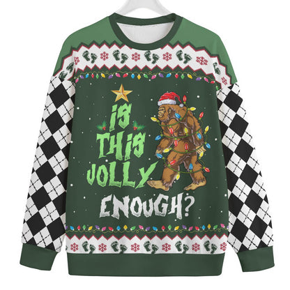 Is This Jolly Enough Bigfoot Big And Tall Ugly Christmas Sweater