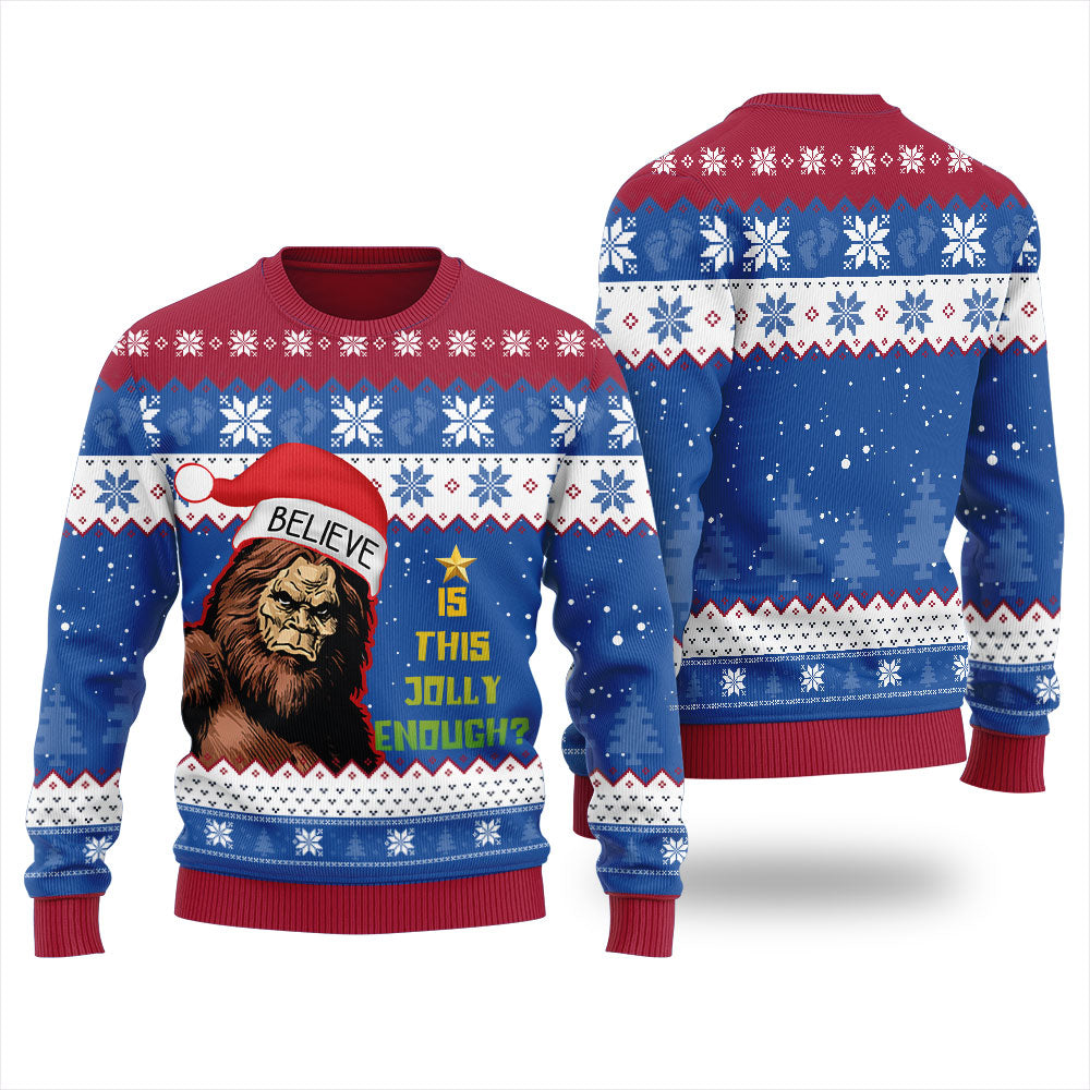 Bigfoot Is This Jolly Enough Thanksgiving Ugly Sweater For Women