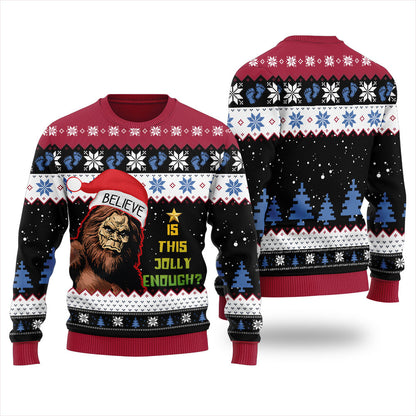 Believe In Bigfoot Ugly Sweater For Men
