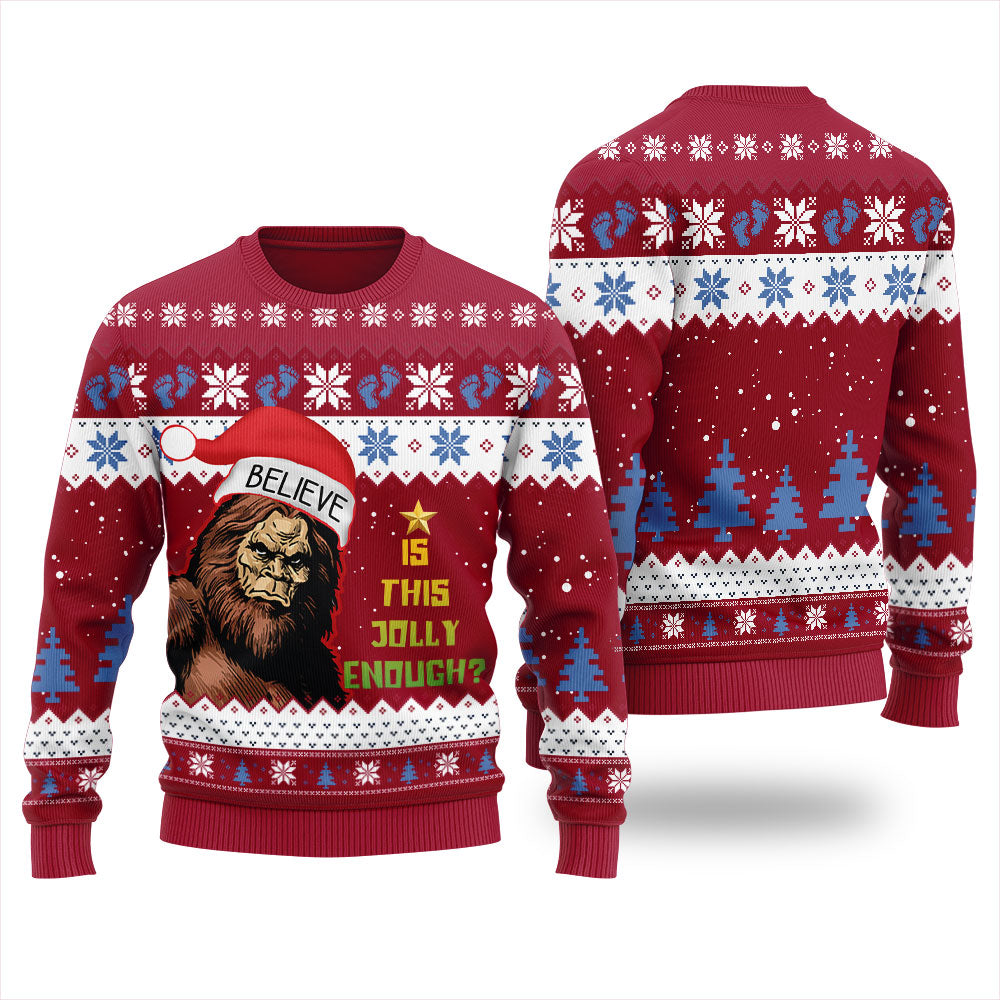 Is This Jolly Enough Bigfoot Thanksgiving Sweater