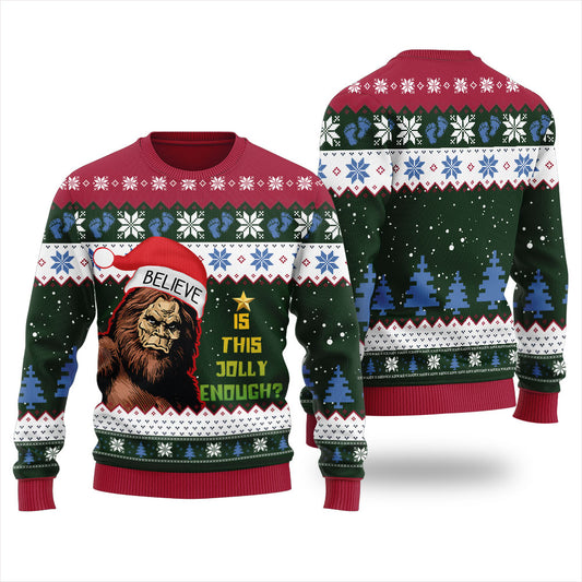 Is This Jolly Enough Bigfoot Thanksgiving Sweater