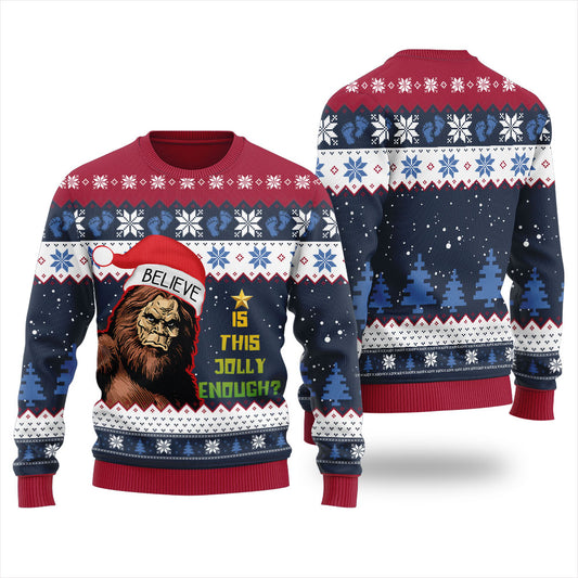 Is This Jolly Enough Bigfoot Thanksgiving Sweater