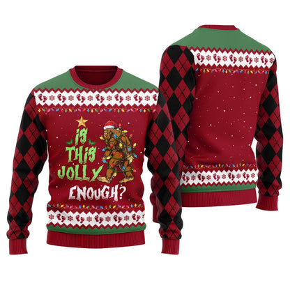 Sasquatch Christmas Ugly Sweater Women's