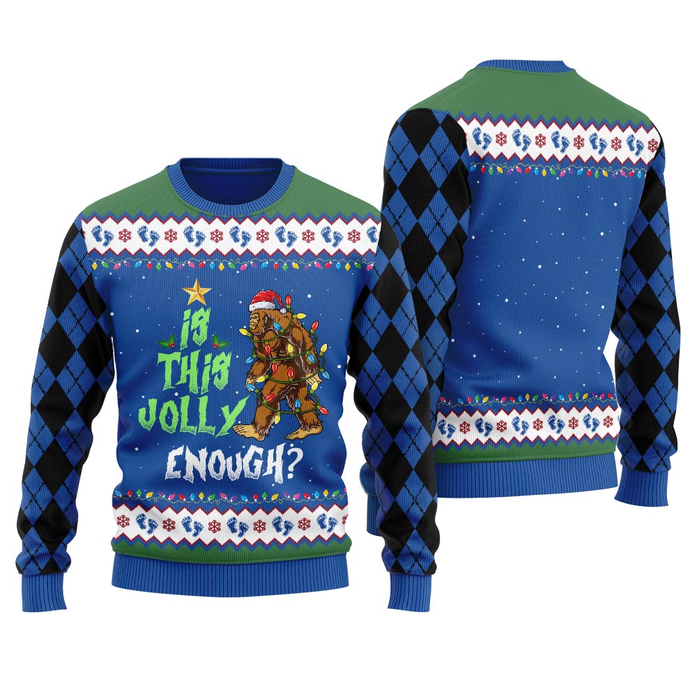 Sasquatch Christmas Ugly Sweater Women's