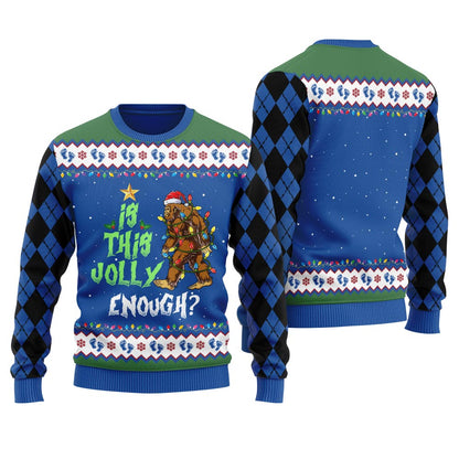 Sasquatch Christmas Ugly Sweater Women's