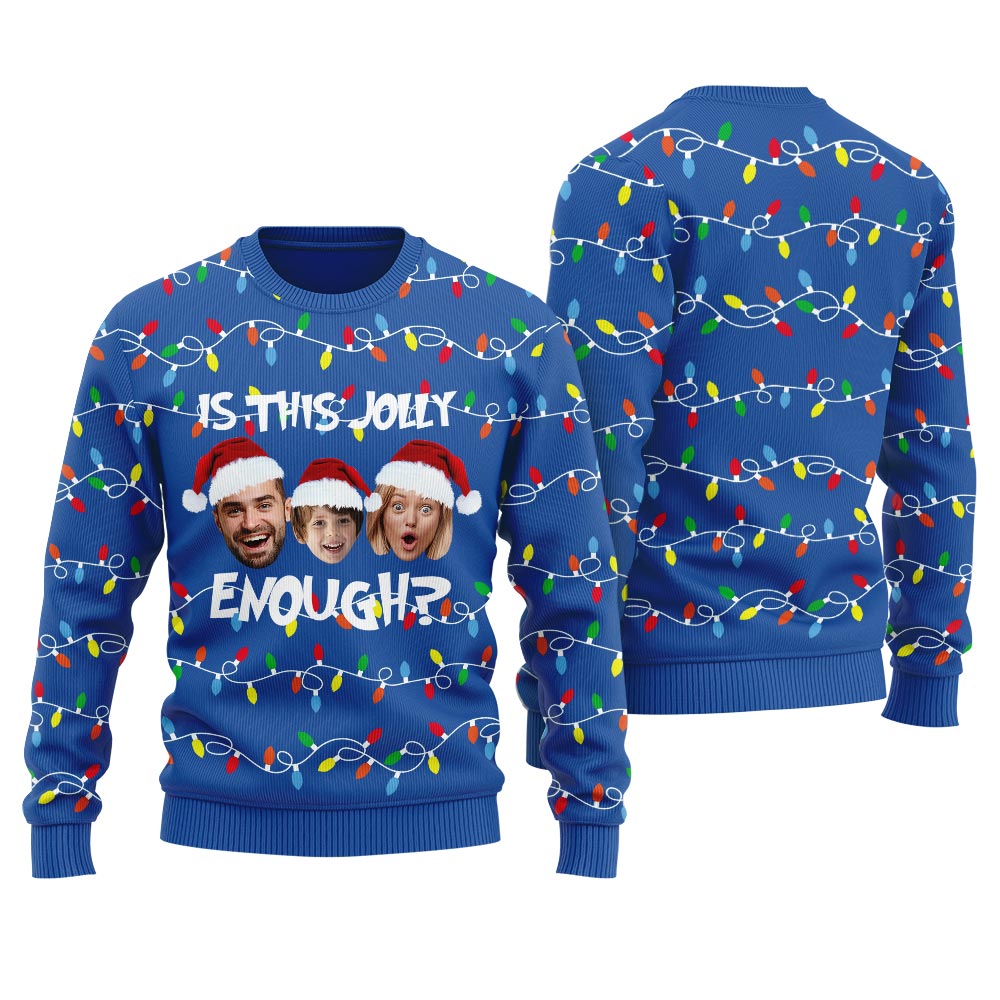Is This Jolly Enough Custom Family Ugly Sweater For Men