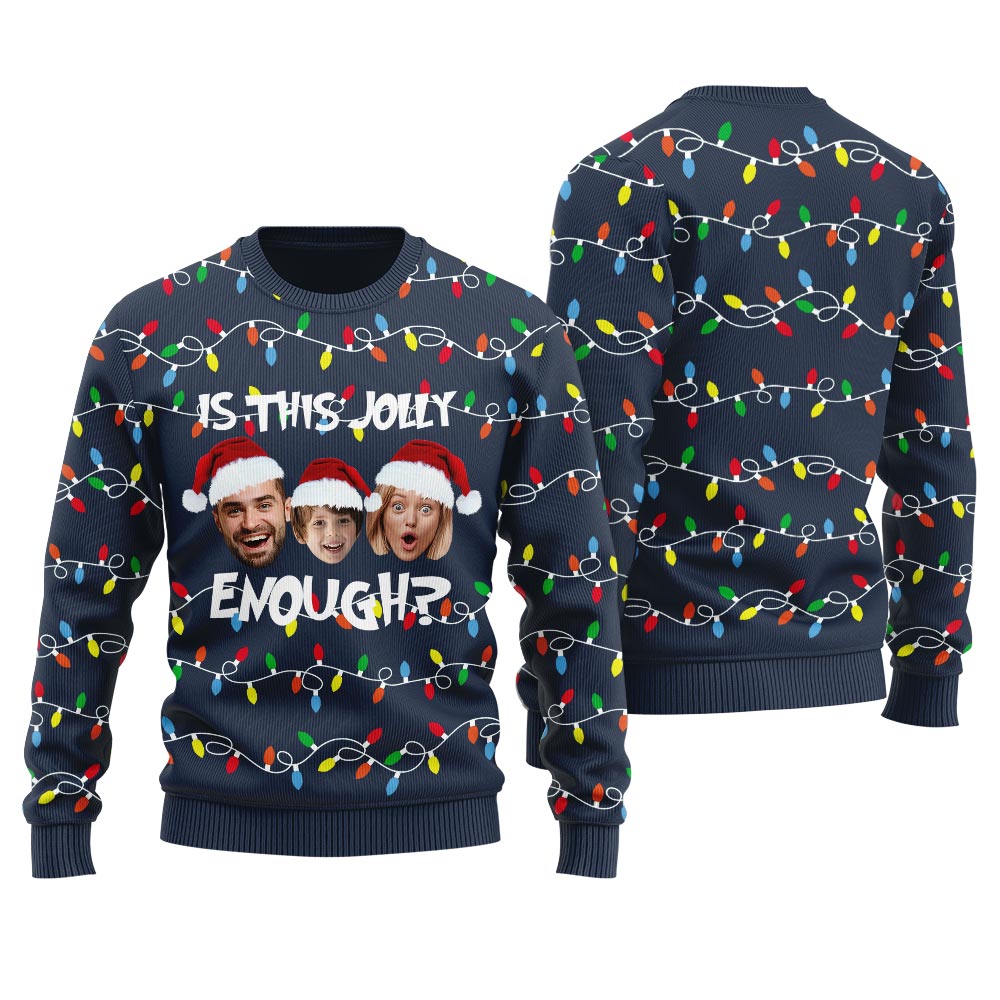 Is This Jolly Enough Custom Family Ugly Sweater For Men