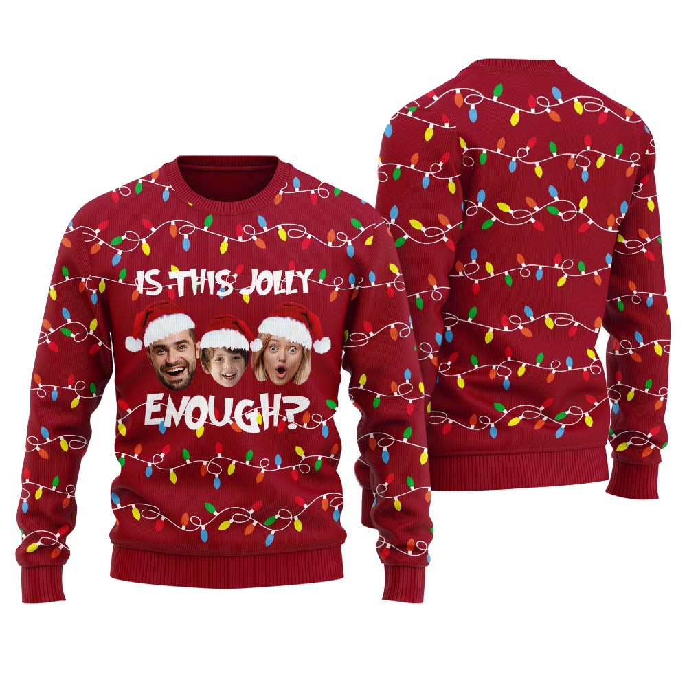 Is This Jolly Enough Custom Family Ugly Sweater For Men