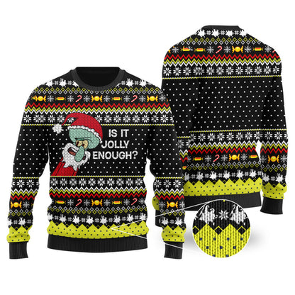 Is this jolly enough Funny Ugly Christmas Sweater Black - Funny Ugly Christmas Sweater