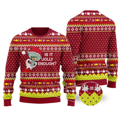 Is this jolly enough Funny Ugly Christmas Sweater Cardinal Red - Funny Ugly Christmas Sweater