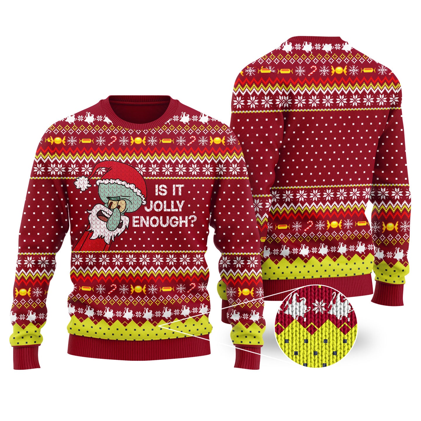 Is this jolly enough Funny Ugly Christmas Sweater Cardinal Red - Funny Ugly Christmas Sweater