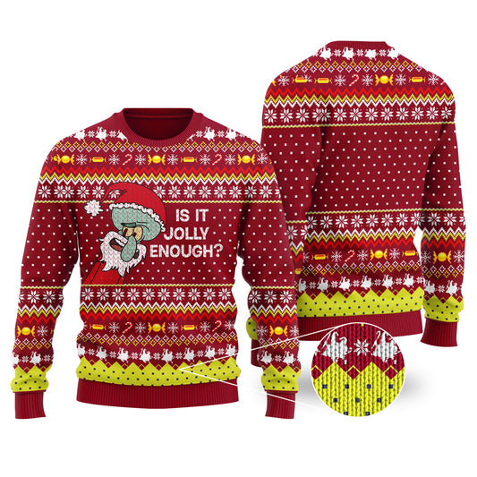 Is this jolly enough Funny Ugly Christmas Sweater Cardinal Red - Funny Ugly Christmas Sweater