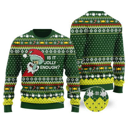 Is this jolly enough Funny Ugly Christmas Sweater Forest Green - Funny Ugly Christmas Sweater