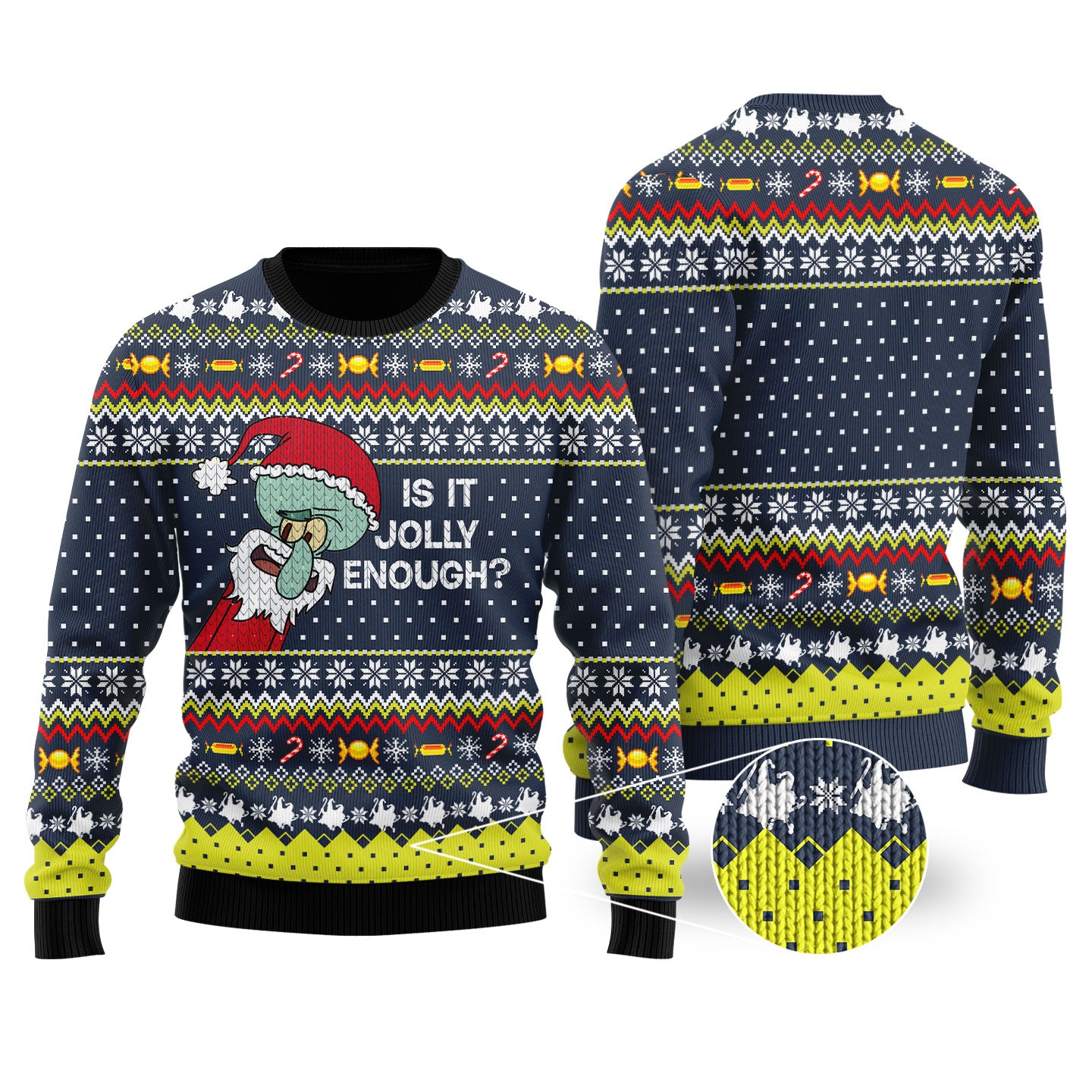 Is this jolly enough Funny Ugly Christmas Sweater Navy - Funny Ugly Christmas Sweater