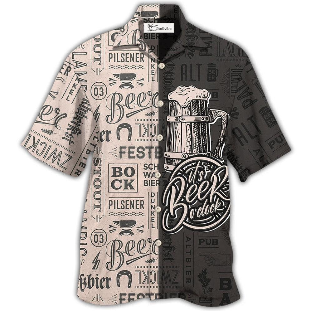 Hawaiian Shirt / Adults / S Beer It's Beer O'clock Classic Style - Hawaiian shirt 