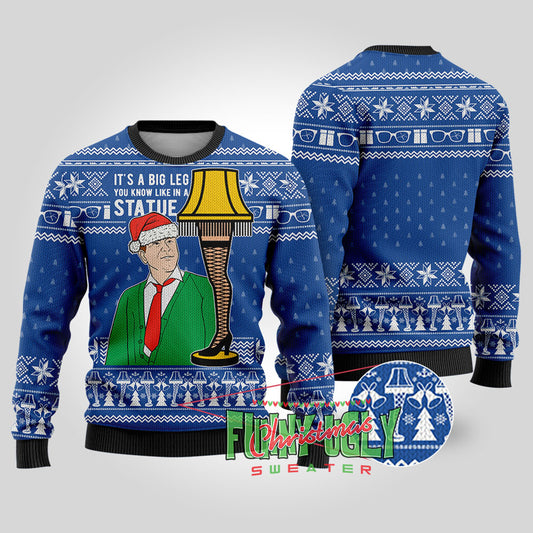 It's A Big Leg A Christmas Story Funny Sweater Royal