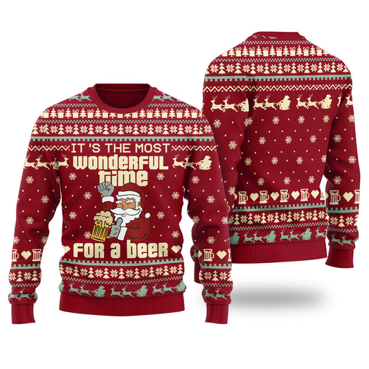 It's Most Wonderful Time For A Beer Ugly Christmas Sweater