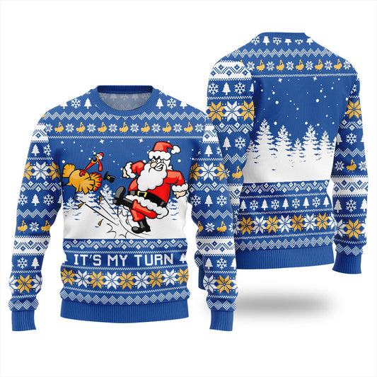 It's My Turn Funny Thanksgiving Day Sweater Royal