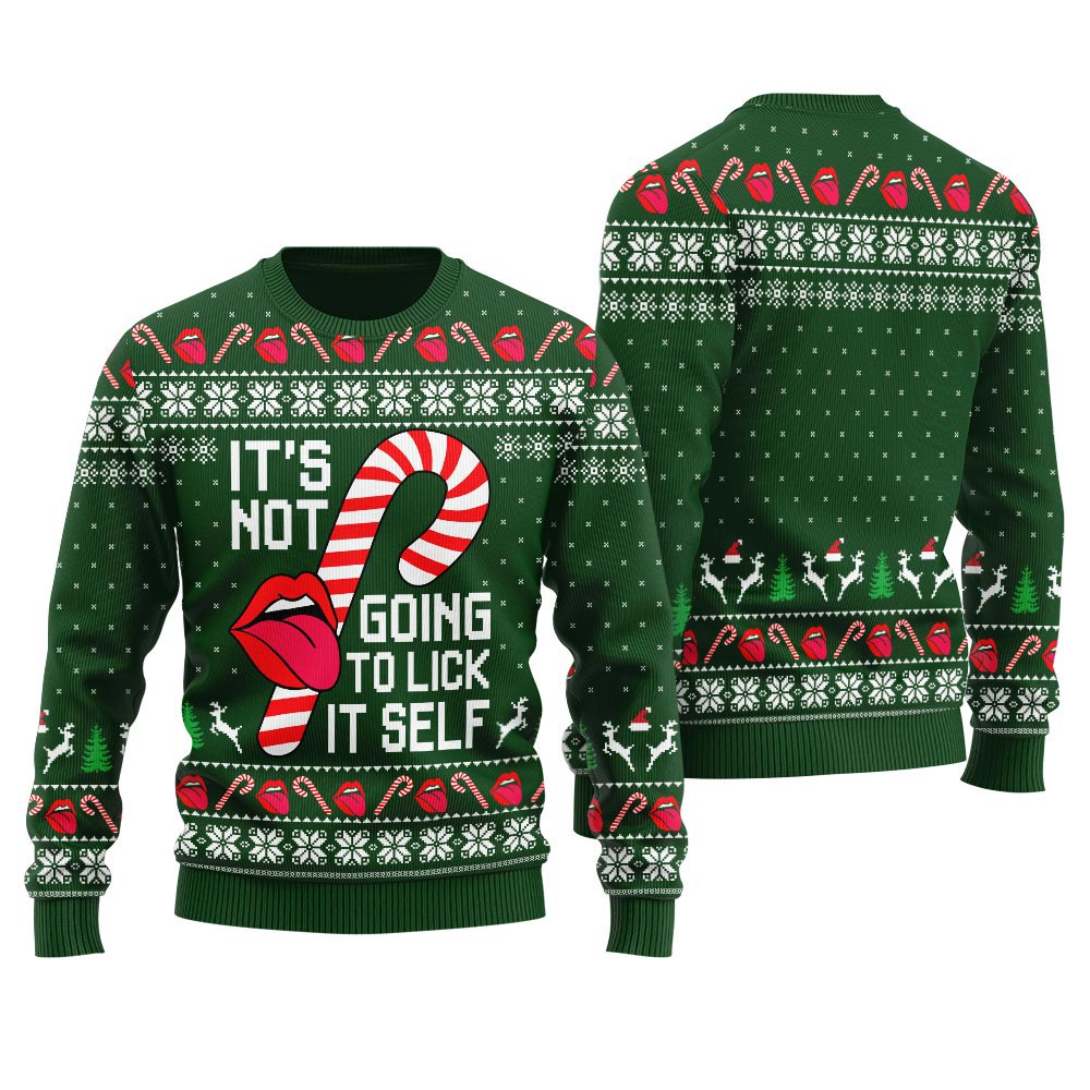 Naughty Lick Candy Men's Ugly Christmas Sweater