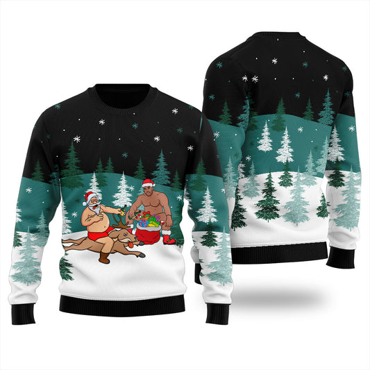 Its The Most Wonderful Time For A Beer Santa Barry Wood Sweater For Women