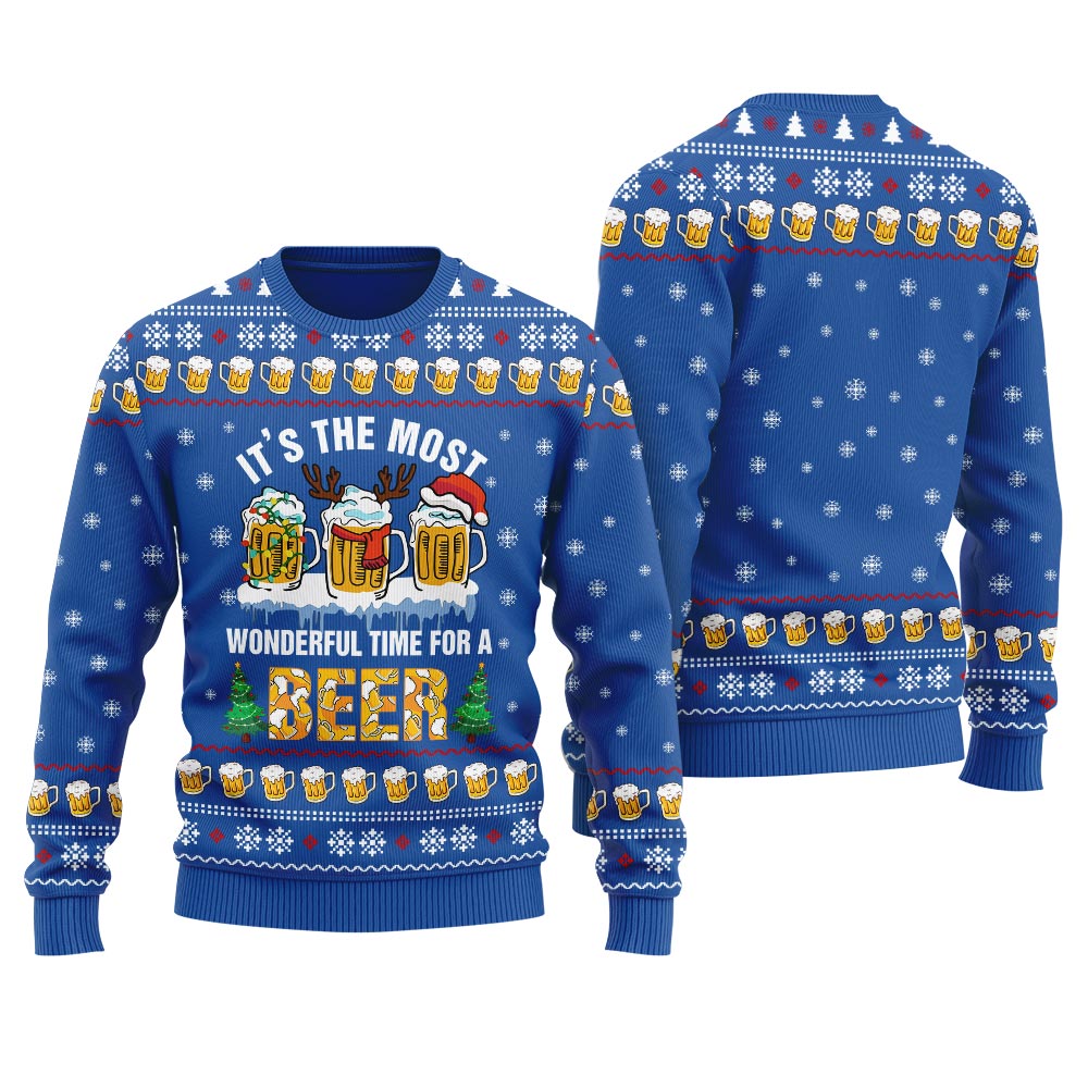 Merry Christmas And Drinking Beer Men's Ugly Christmas Sweater