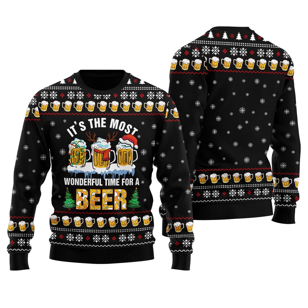 It's The Most Wonderful Time For A Beer Ugly Sweater For Women