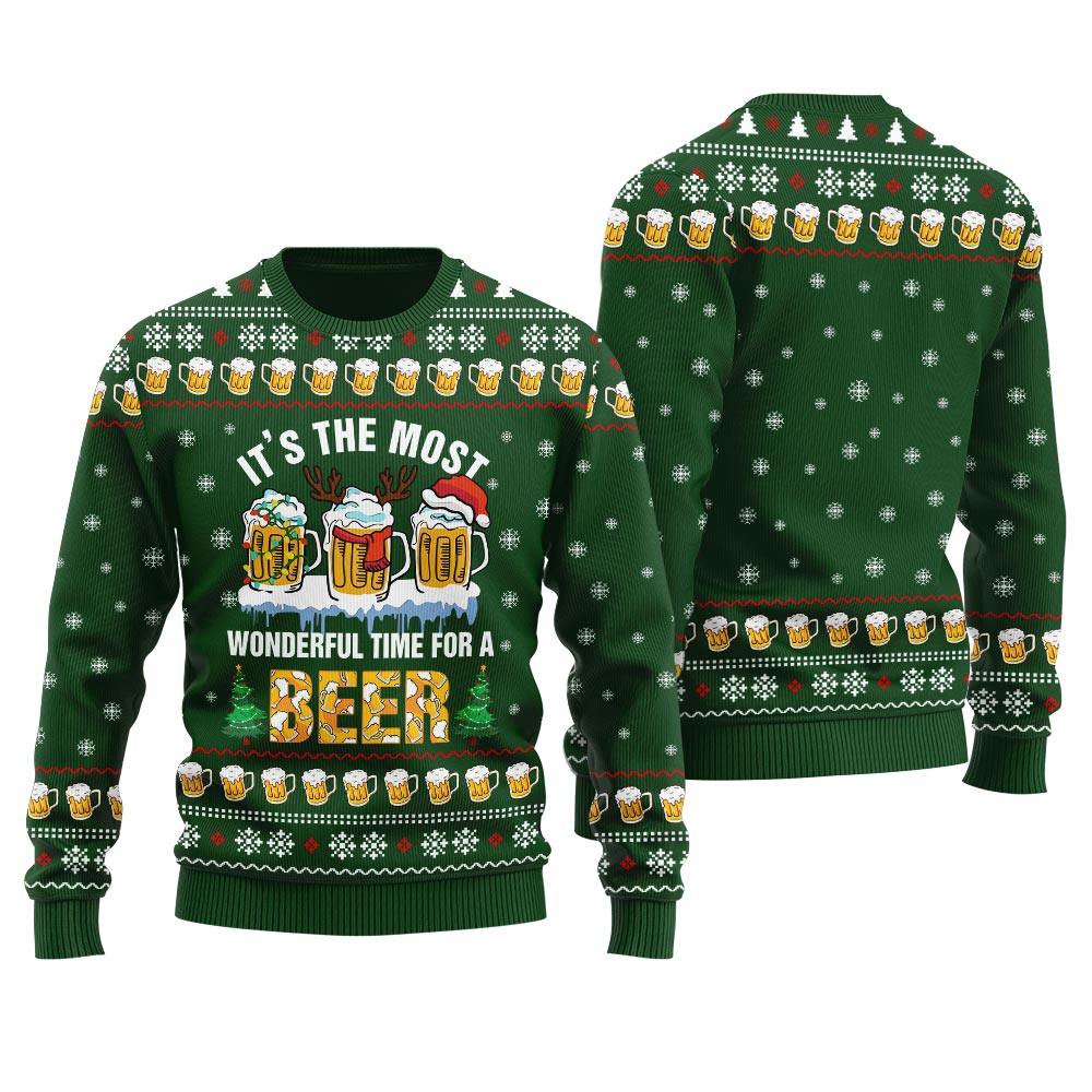 It's The Most Wonderful Time For A Beer Ugly Christmas Sweater