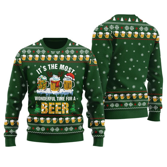 It's The Most Wonderful Time For A Beer Ugly Christmas Sweater