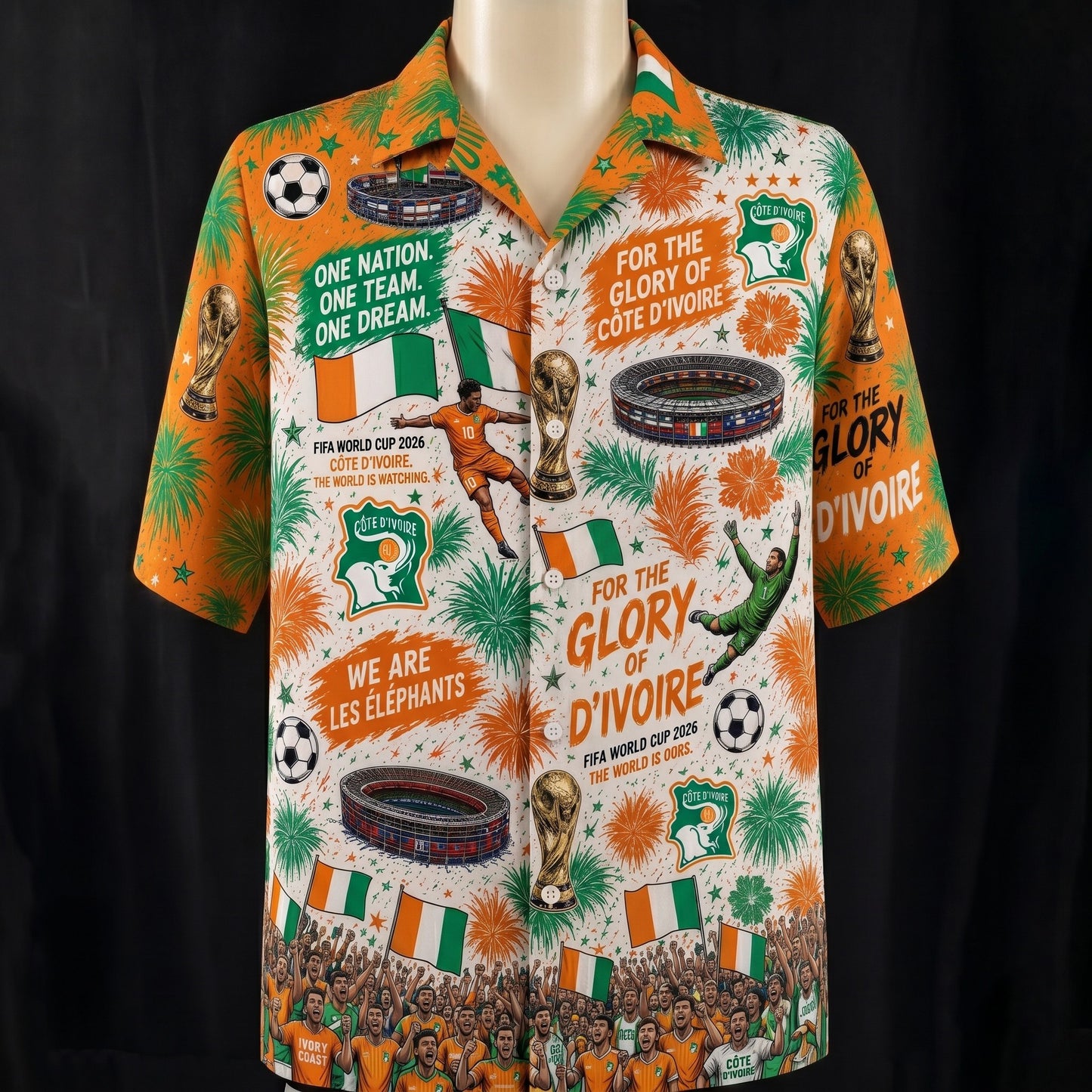 All Teams World Cup Champion Football Soccer Unisex Button-Up Hawaiian Shirt For Men & Women