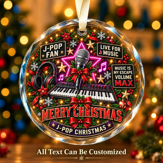 J-Pop Fan Personalized Glass Ornament | 5To9Vibe