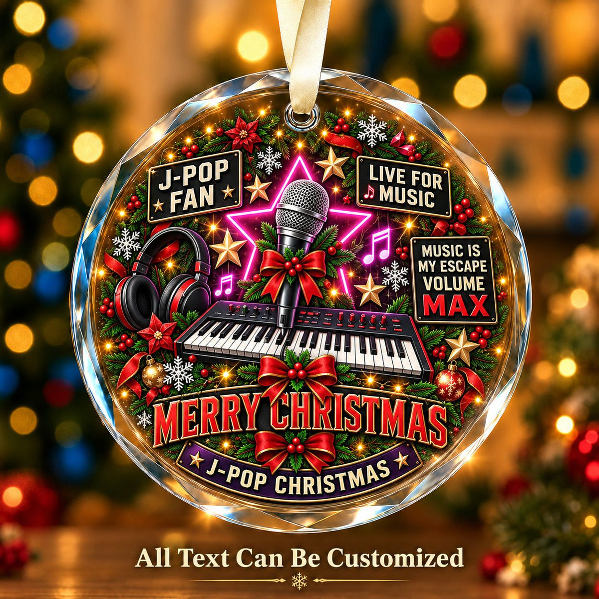 J-Pop Fan Personalized Glass Ornament | 5To9Vibe