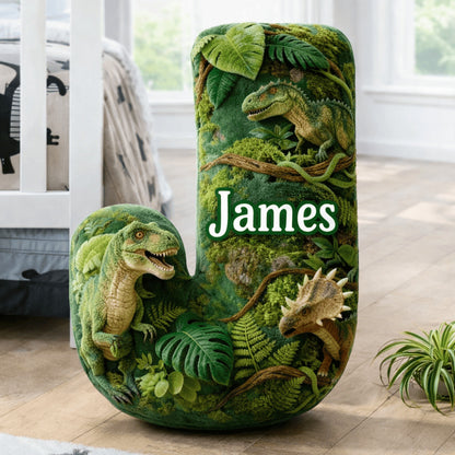 Dino and Princess Pillow Custom Name Gift  For Girls, Boys Irregular-Shaped Pillow Custom